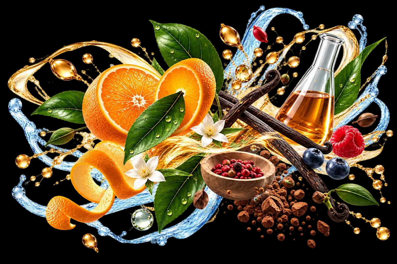 Natural ingredients, extracts and essential oils for the flavor and food industry